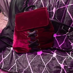 💚Mini red velvet backpack